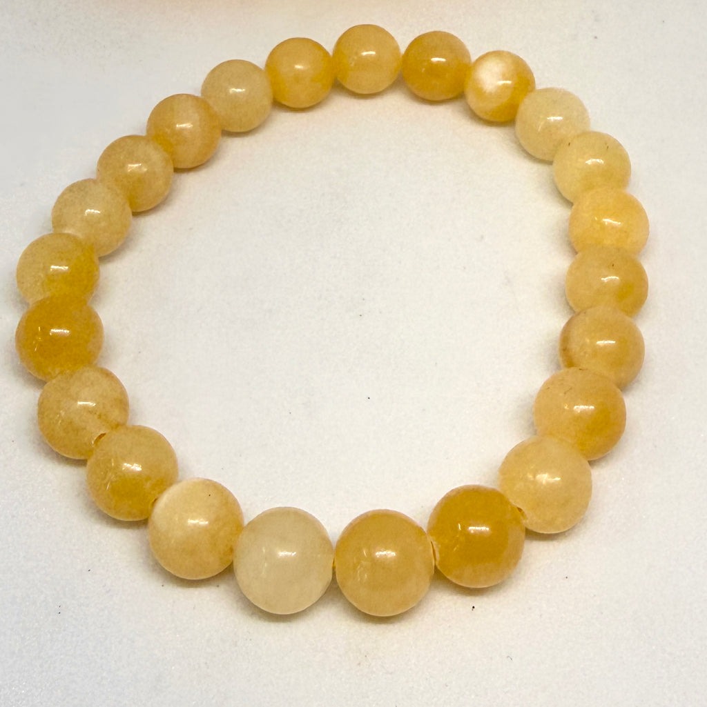 Yellow Jade Ball Bracelet – Warmth, Grounding & Positive Energy