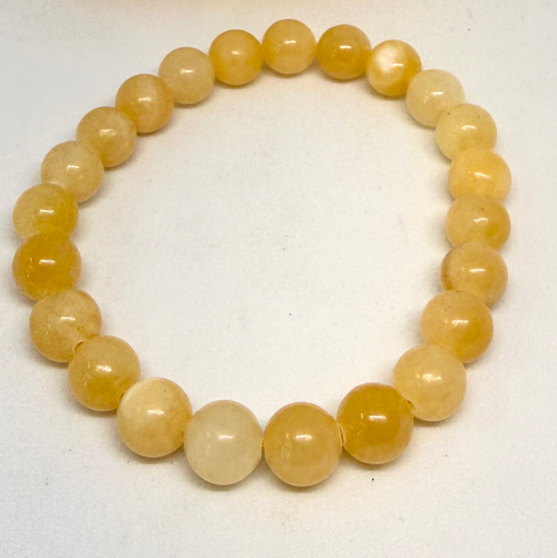 Yellow Jade Ball Bracelet – Warmth, Grounding & Positive Energy