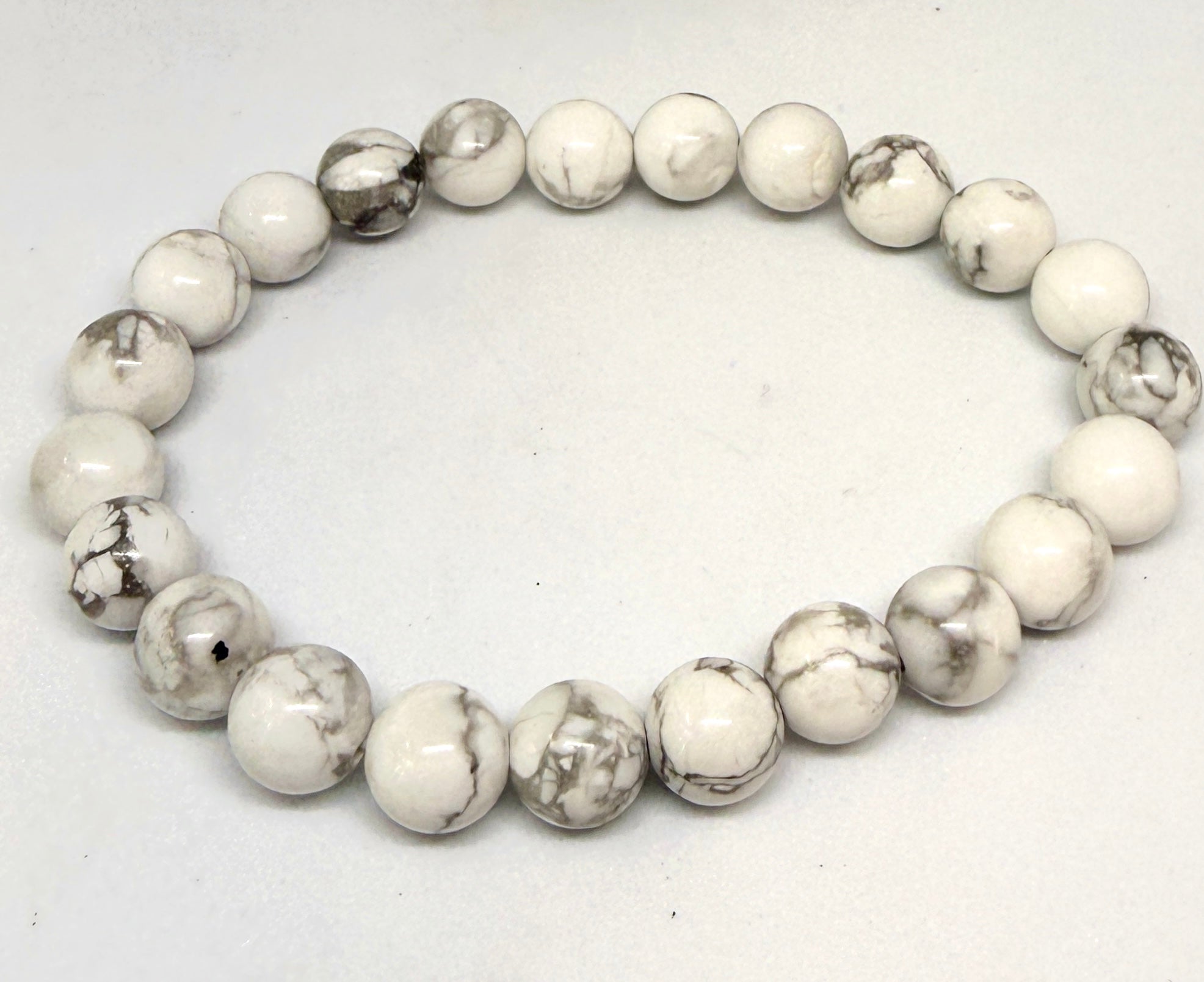 Howlite Ball Bracelet – Calm, Patience & Stress Relief