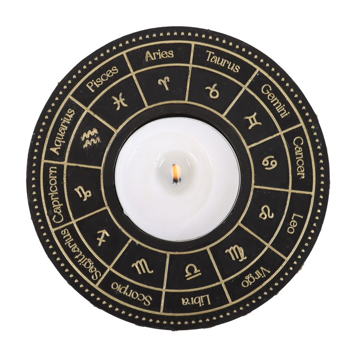 Astrology Wheel Resin Tealight Candle Holder – Celestial Home Decor & Gift