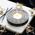 Astrology Wheel Resin Tealight Candle Holder – Celestial Home Decor & Gift