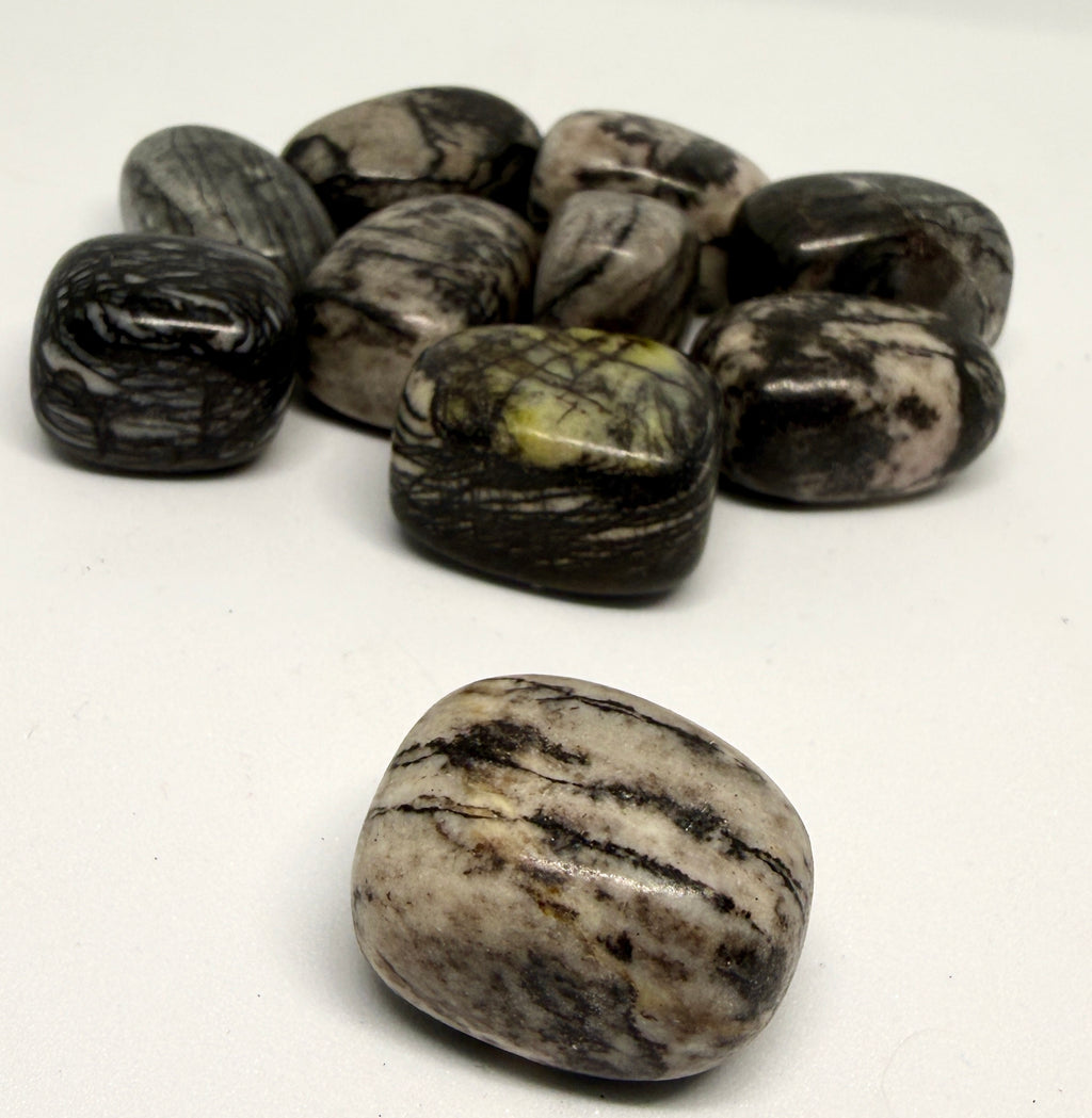 Black Line Jasper Tumblestone – Stability, Grounding & Inner Strength