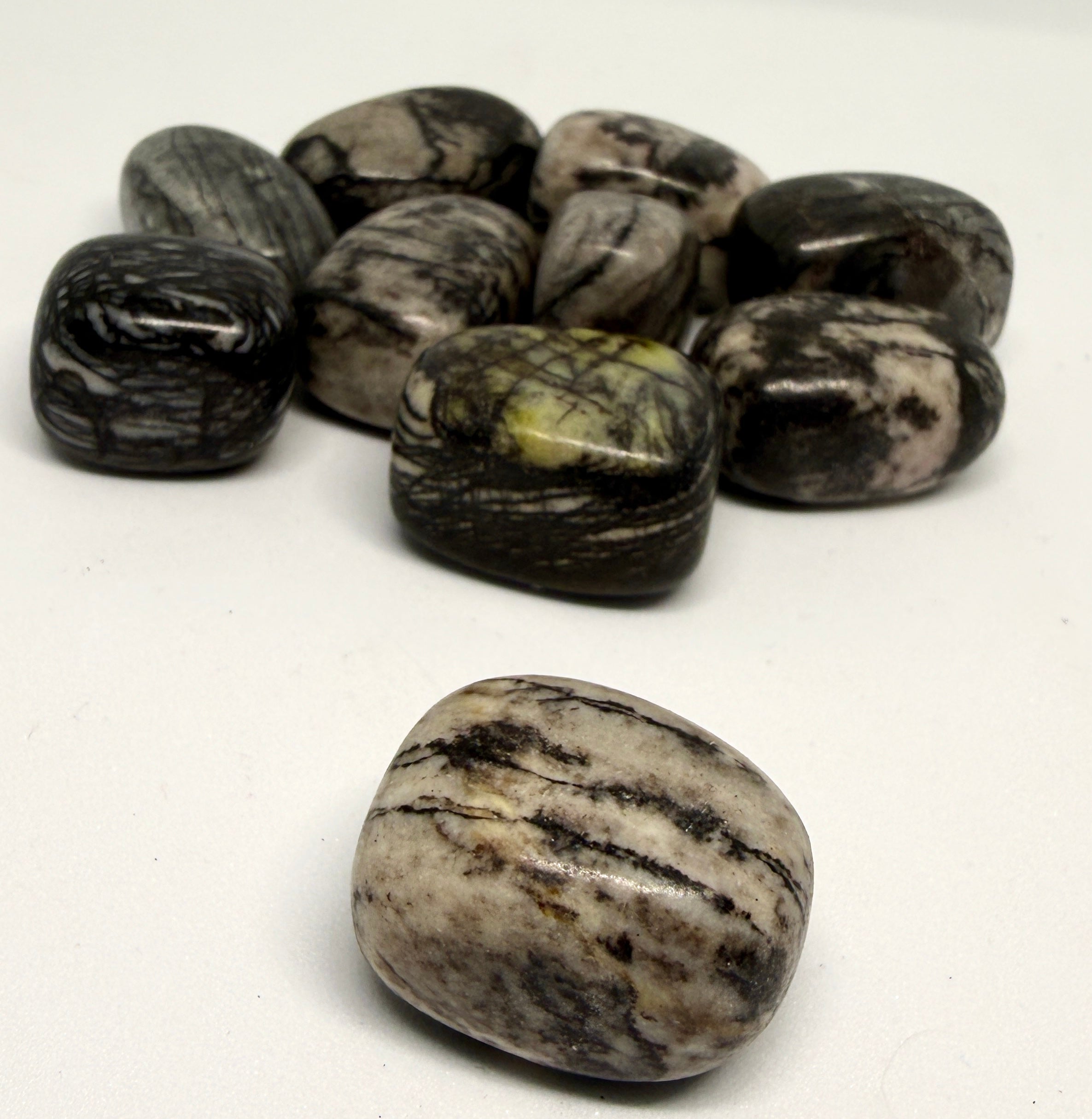 Black Line Jasper Tumblestone – Stability, Grounding & Inner Strength