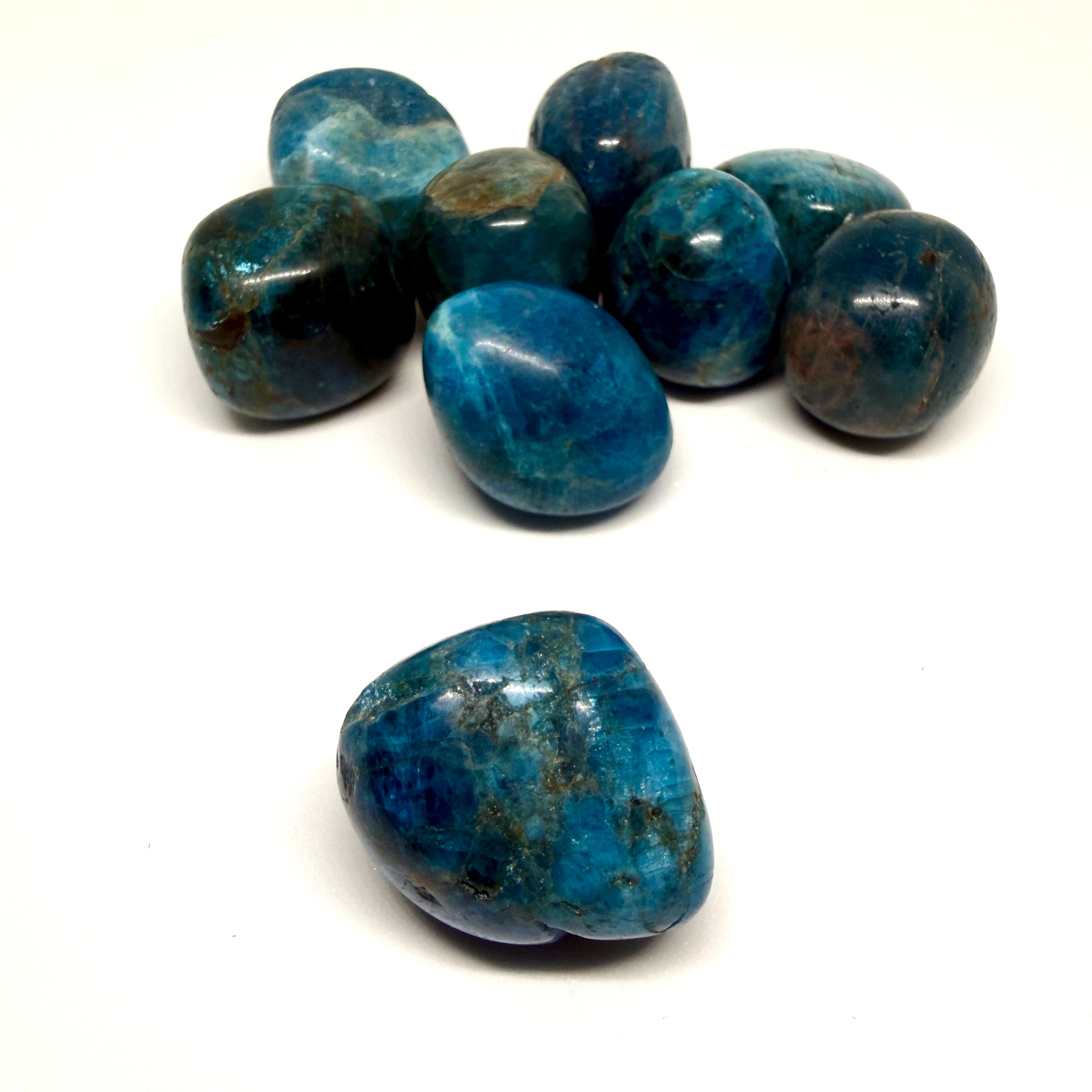 Blue stones on a white background