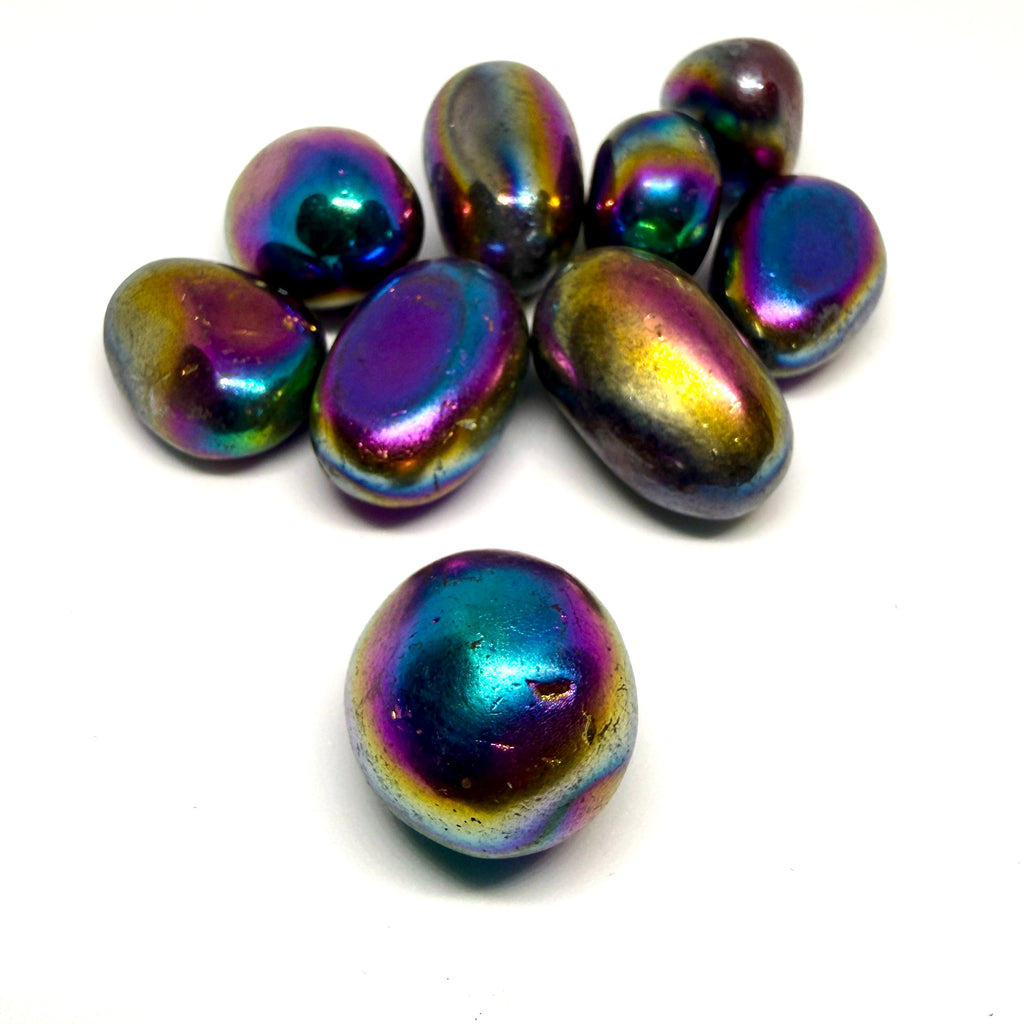Titanium Aura Quartz Tumblestone – Grounding, Balance & Protection