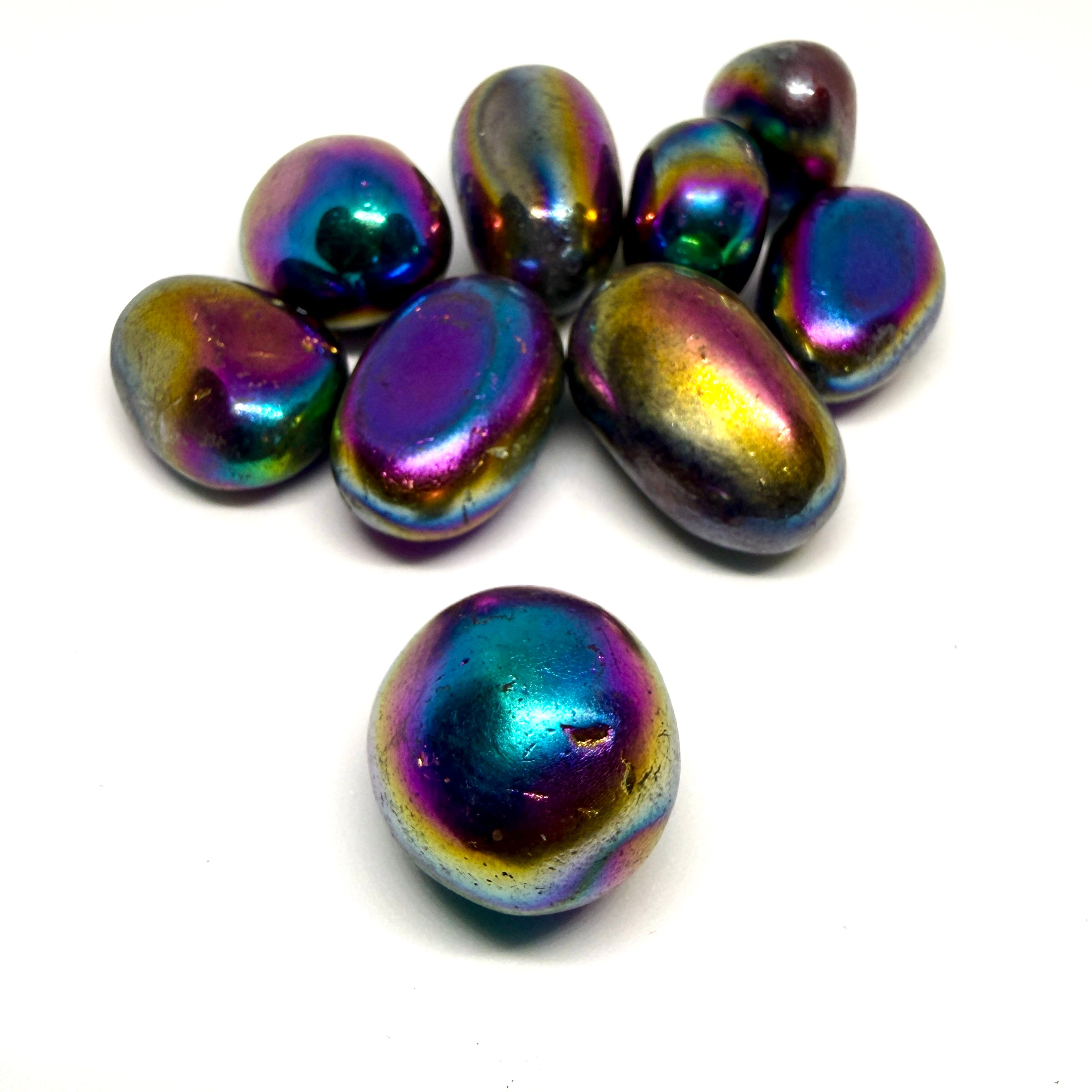 Titanium Aura Quartz Tumblestone – Grounding, Balance & Protection