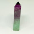 Multicolored crystal tower on a white background