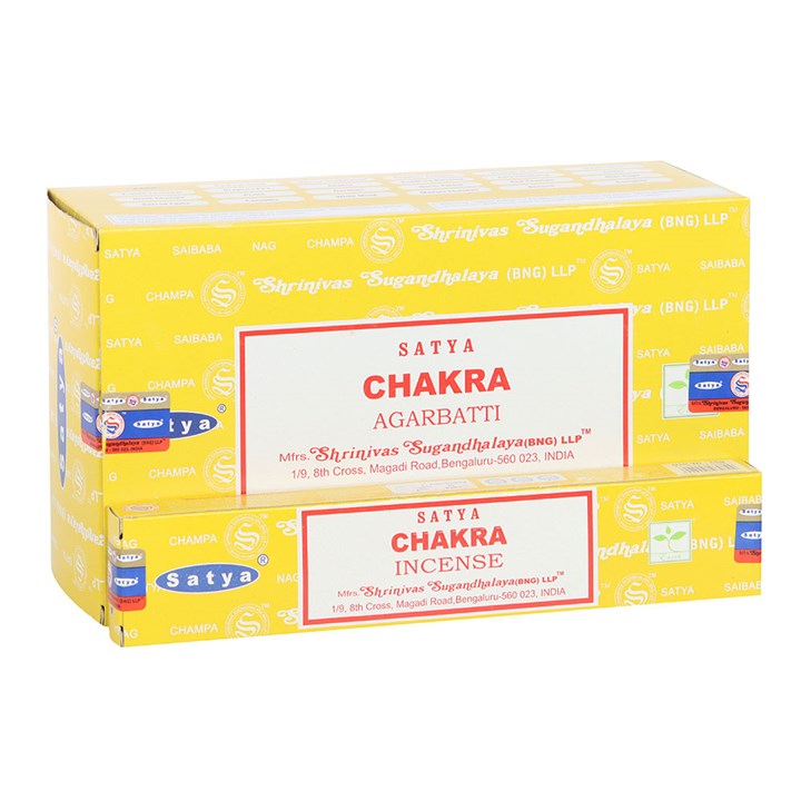 Box of Satya Chakra Incense sticks on a white background