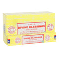 Box of Satya Divine Blessings Incense with yellow and red design