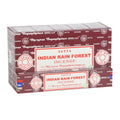 Box of Satya Indian Rain Forest incense with branding on a white background