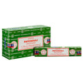 Satya Patchouli incense packaging on a white background