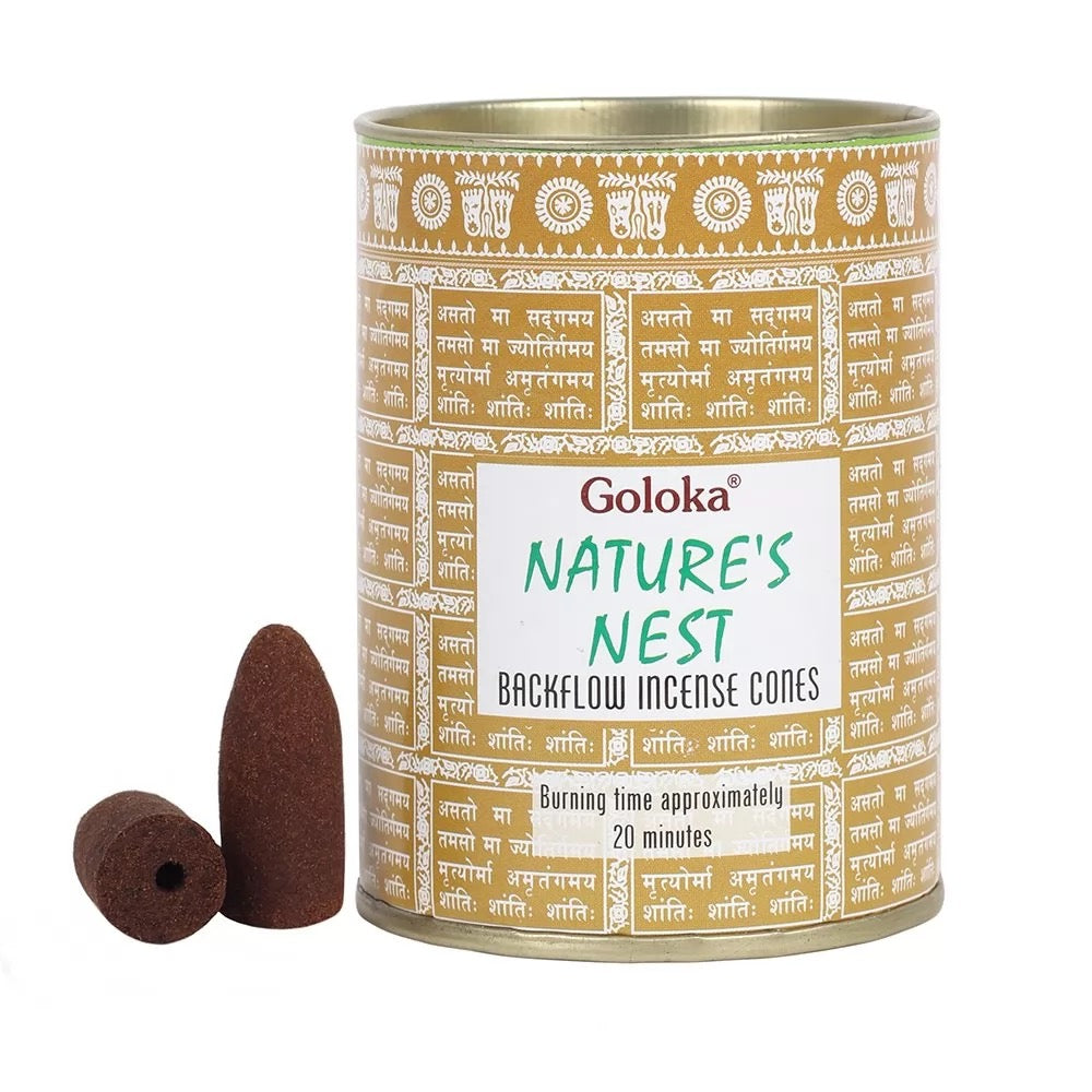 Goloka Nature's Nest Backflow Incense Cones – Backflow Incense for Burners & Relaxation