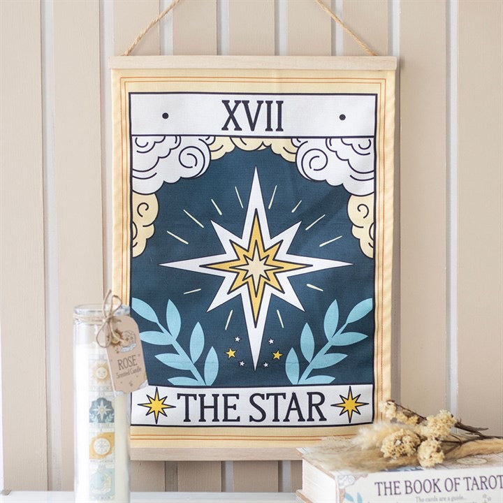 Framed tarot card print titled 'The Star' on a neutral background