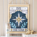 Framed tarot card print titled 'The Star' on a neutral background