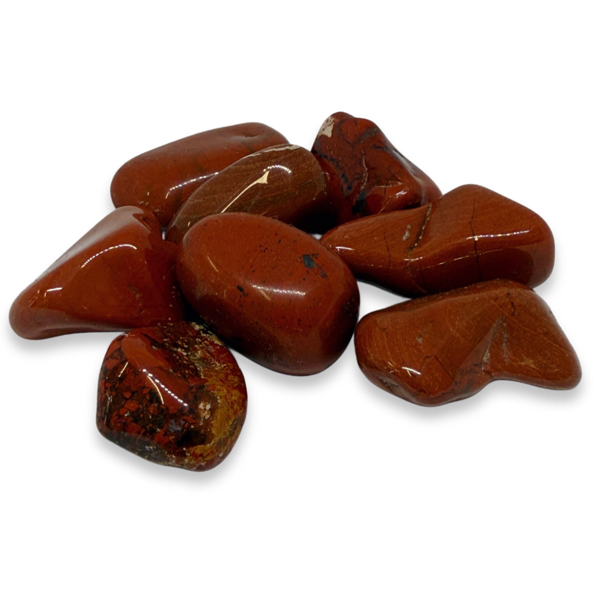 Brown stone with marbled pattern on a white background