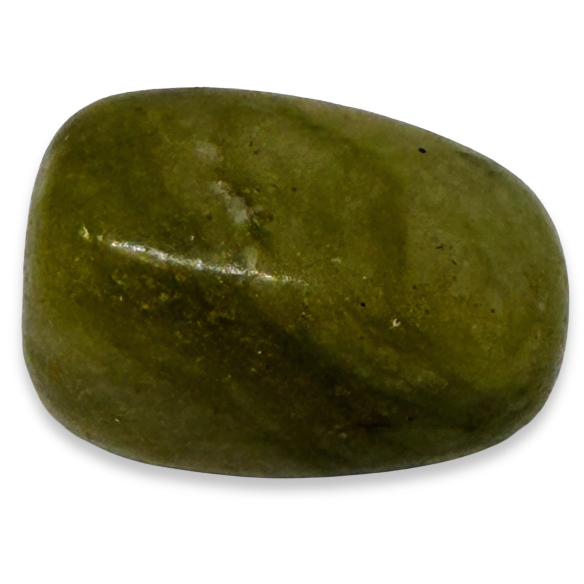 Green stone on a white background