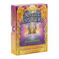 Box of 'Angel Answers' Oracle Cards with a colorful design featuring an angel and Radleigh Valentine's name.
