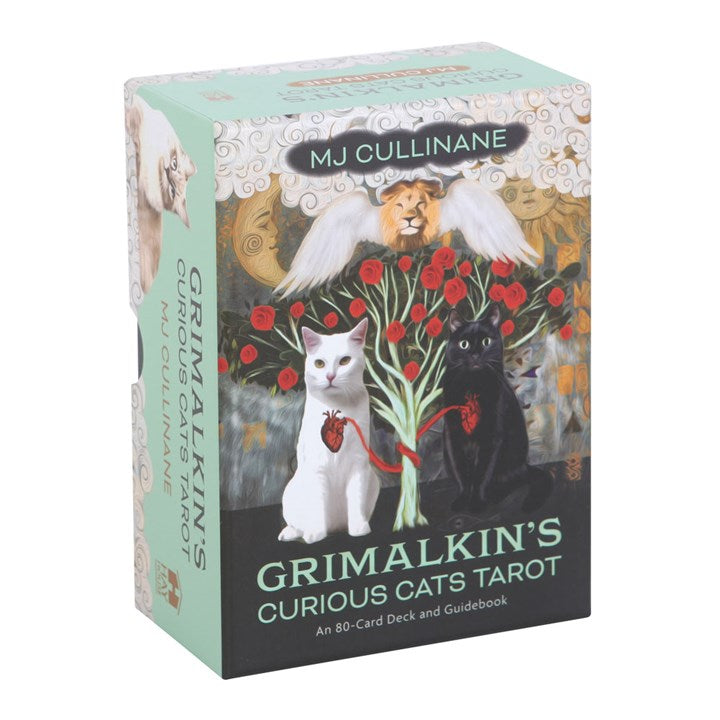 Box of Grimalkin's Curious Cats Tarot featuring cats and a tree on a white background