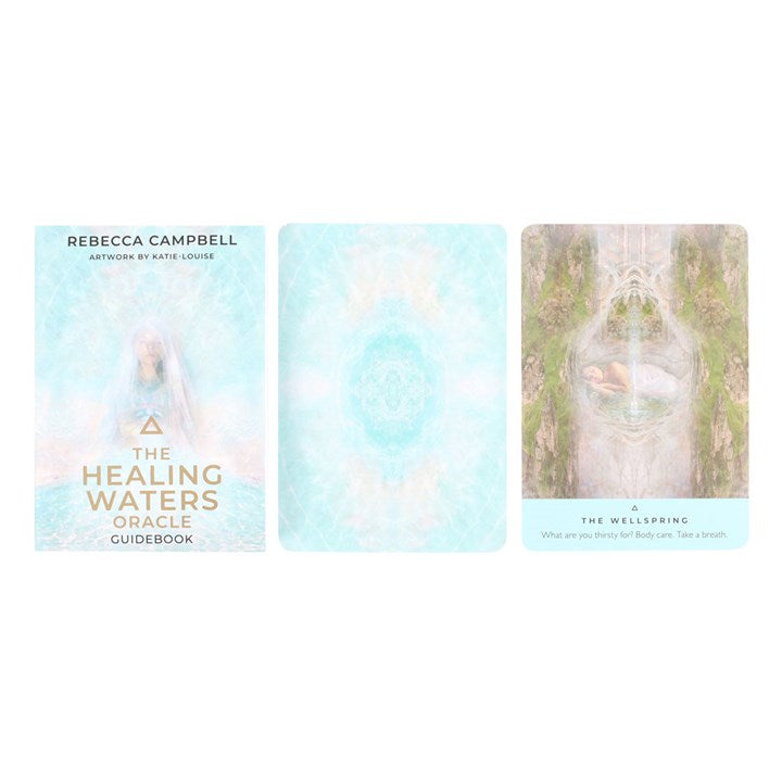 The Healing Waters Oracle Guidebook by Rebecca Campbell on a white background