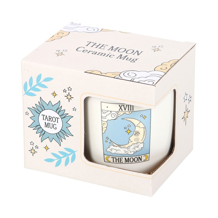 Ceramic mug with 'The Moon' design in a decorative box