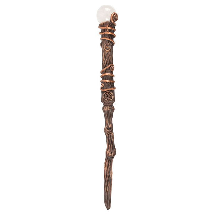 Decorative wand with a spherical top on a white background
