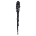 Decorative staff with textured design and red accents on a white background