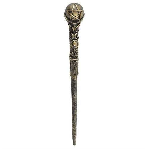 Decorative pen with a pentagram design on a white background